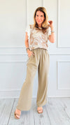 Striped Side Wide-Leg Pants - Mocha-170 Bottoms-Jodifl-Coastal Bloom Boutique, find the trendiest versions of the popular styles and looks Located in Indialantic, FL