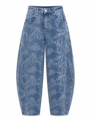 Snake Print Barrel Jeans