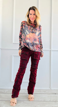 Inferno Cargo Pants-170 Bottoms-SMOKE RISE RED-Coastal Bloom Boutique, find the trendiest versions of the popular styles and looks Located in Indialantic, FL