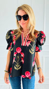 Garden Muse Puff Sleeve Top-110 Short Sleeve Tops-entro-Coastal Bloom Boutique, find the trendiest versions of the popular styles and looks Located in Indialantic, FL