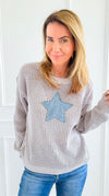 Starry Days Knit Pullover-130 Long Sleeve Set-sew in love-Coastal Bloom Boutique, find the trendiest versions of the popular styles and looks Located in Indialantic, FL