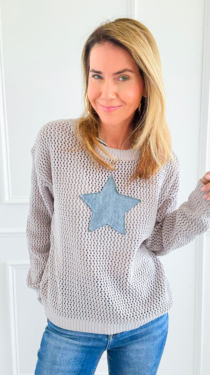 Starry Days Knit Pullover-130 Long Sleeve Set-sew in love-Coastal Bloom Boutique, find the trendiest versions of the popular styles and looks Located in Indialantic, FL