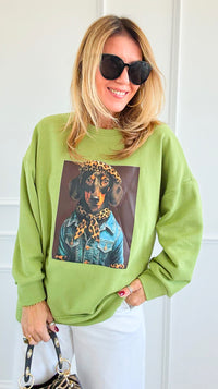 Doggy Glam Italian Sweatshirt-140 Sweaters-AZUL MONACO-Coastal Bloom Boutique, find the trendiest versions of the popular styles and looks Located in Indialantic, FL