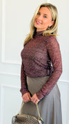 Dainty Meadow Mesh Top- Burgundy-110 Long Sleeve Tops-Umgee-Coastal Bloom Boutique, find the trendiest versions of the popular styles and looks Located in Indialantic, FL