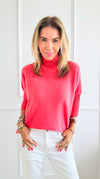 Break Free Italian Sweater Top - Coral-140 Sweaters-Italianissimo-Coastal Bloom Boutique, find the trendiest versions of the popular styles and looks Located in Indialantic, FL