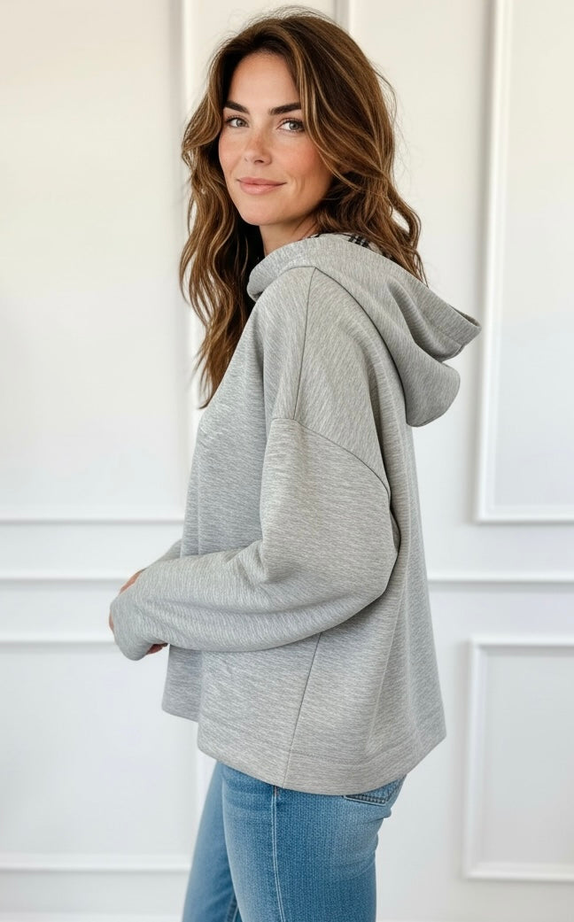 Weekend Ease Hoodie Top-130 Long Sleeve Tops-Umgee-Coastal Bloom Boutique, find the trendiest versions of the popular styles and looks Located in Indialantic, FL