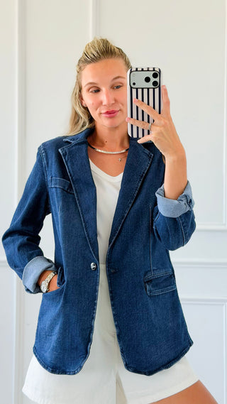 Power Play Denim Blazer