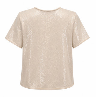 Sequin Knit Top - Cream