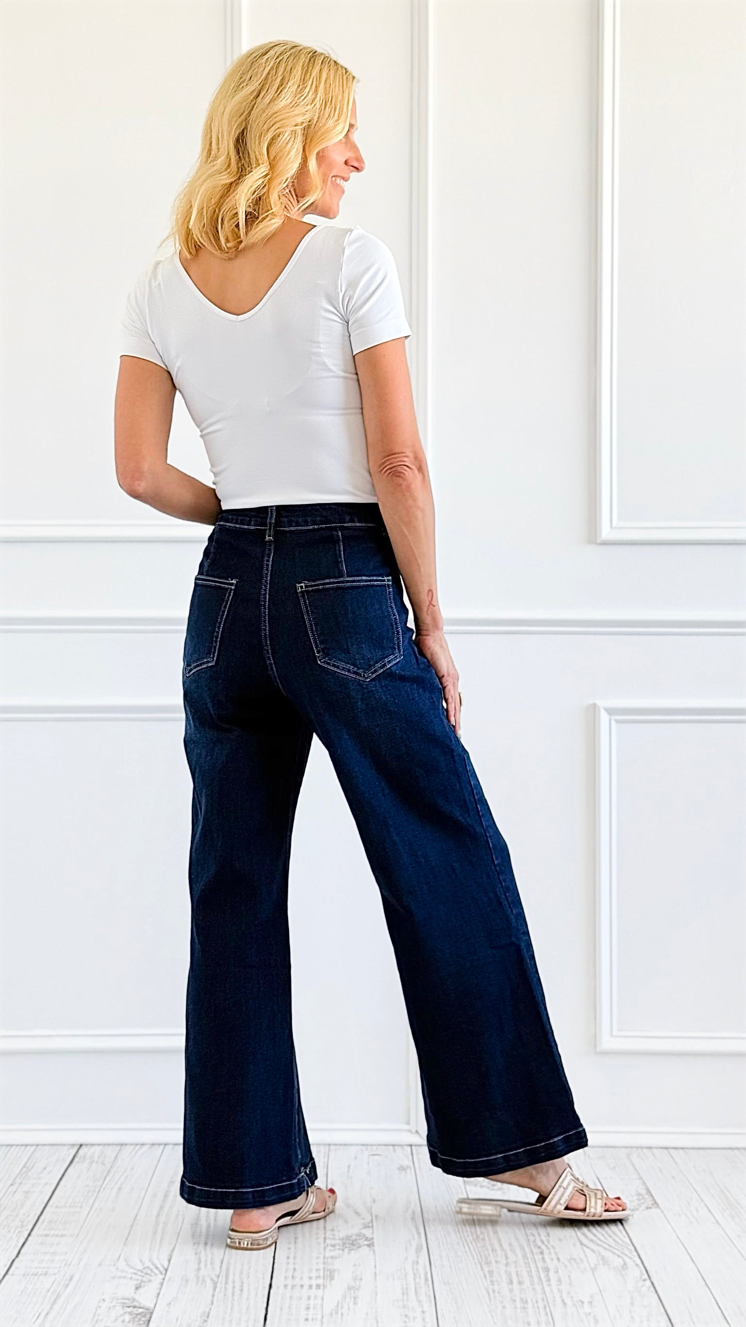 Marine-Style Wide Leg Jeans-170 Bottoms-Q2-Coastal Bloom Boutique, find the trendiest versions of the popular styles and looks Located in Indialantic, FL