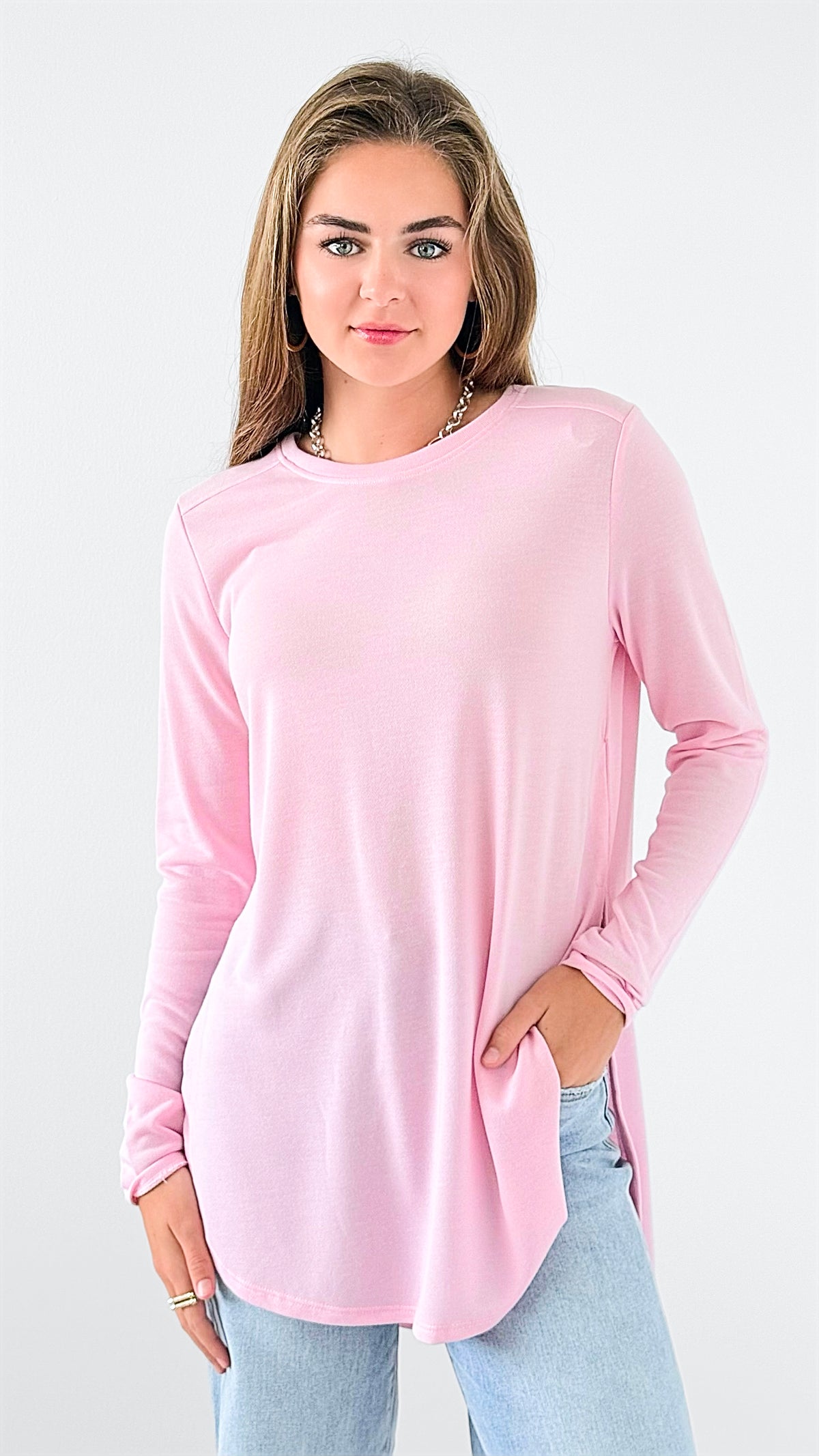 Hung Up Top - Cool Pink-130 Long Sleeve Tops-Mono B-Coastal Bloom Boutique, find the trendiest versions of the popular styles and looks Located in Indialantic, FL