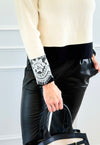 Lace Cuff Contrast Sweater-140 Sweaters-Z STUDIO-Coastal Bloom Boutique, find the trendiest versions of the popular styles and looks Located in Indialantic, FL