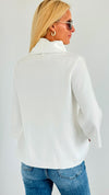 Contrast Satin Cowl Neck Sweater- Off White-130 Long sleeve top-Fate BY LFD-Coastal Bloom Boutique, find the trendiest versions of the popular styles and looks Located in Indialantic, FL