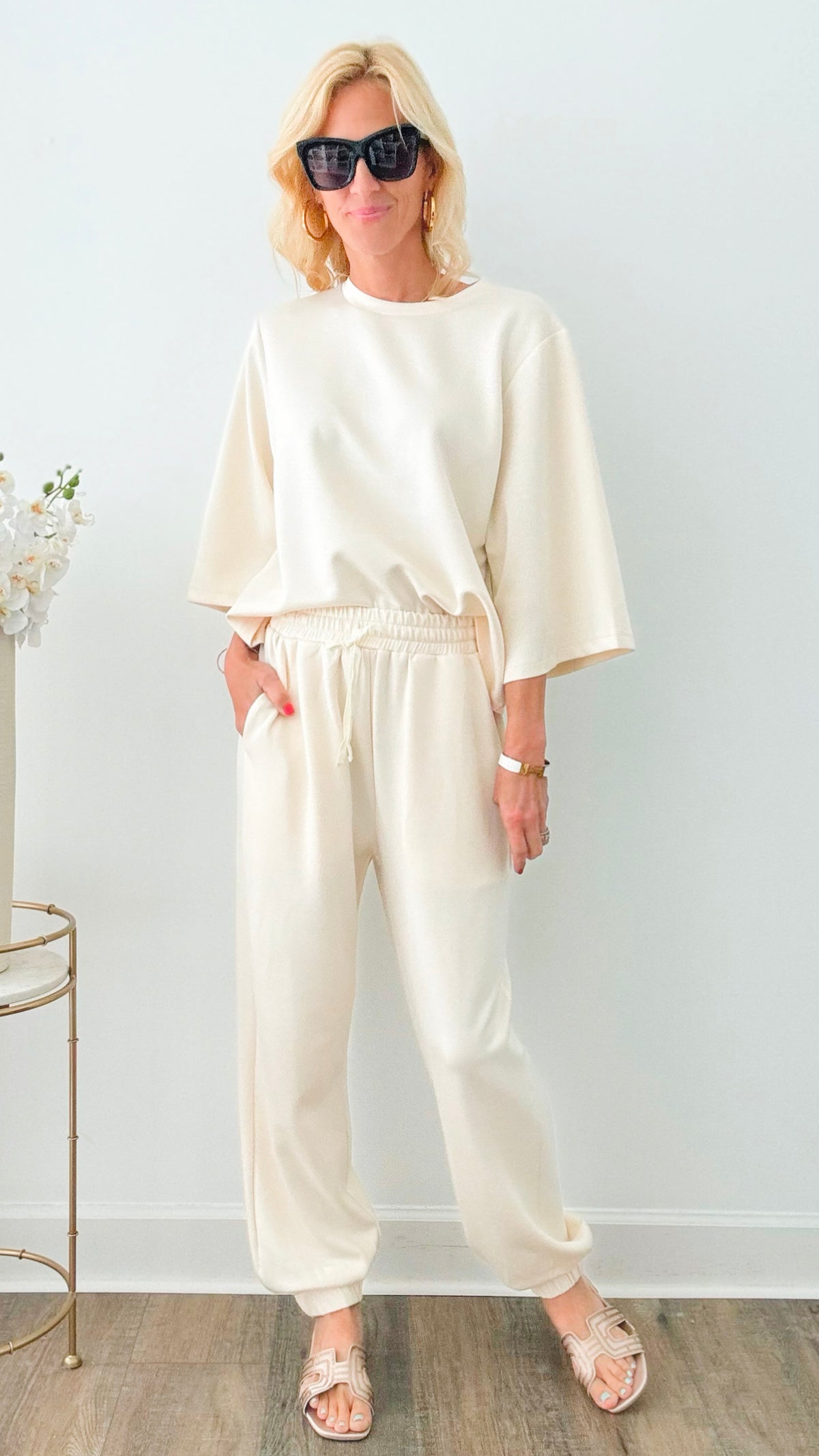 Modal Jogger - EggShell-210 Loungewear/Sets-Before You-Coastal Bloom Boutique, find the trendiest versions of the popular styles and looks Located in Indialantic, FL
