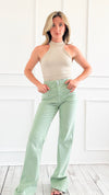 Double Button Flare Pants-190 Denim-Mica Denim-Coastal Bloom Boutique, find the trendiest versions of the popular styles and looks Located in Indialantic, FL