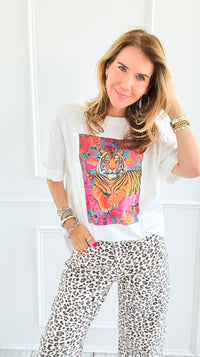 Wild Floral Italian Graphic Tee-110 short Sleeve Top-Italianissimo-Coastal Bloom Boutique, find the trendiest versions of the popular styles and looks Located in Indialantic, FL