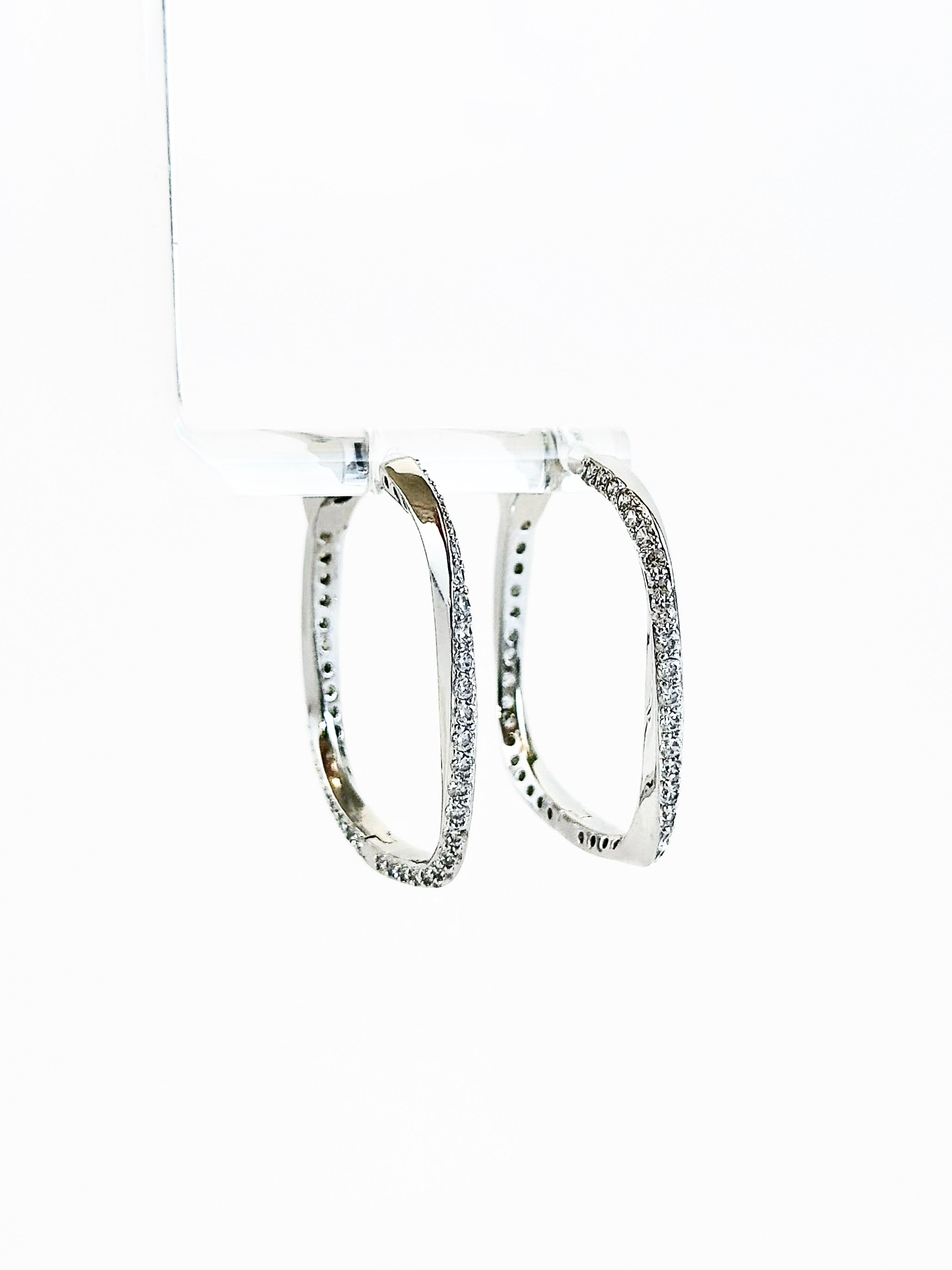 CZ Square Hoops Earring-230 Jewelry-NYC-Coastal Bloom Boutique, find the trendiest versions of the popular styles and looks Located in Indialantic, FL
