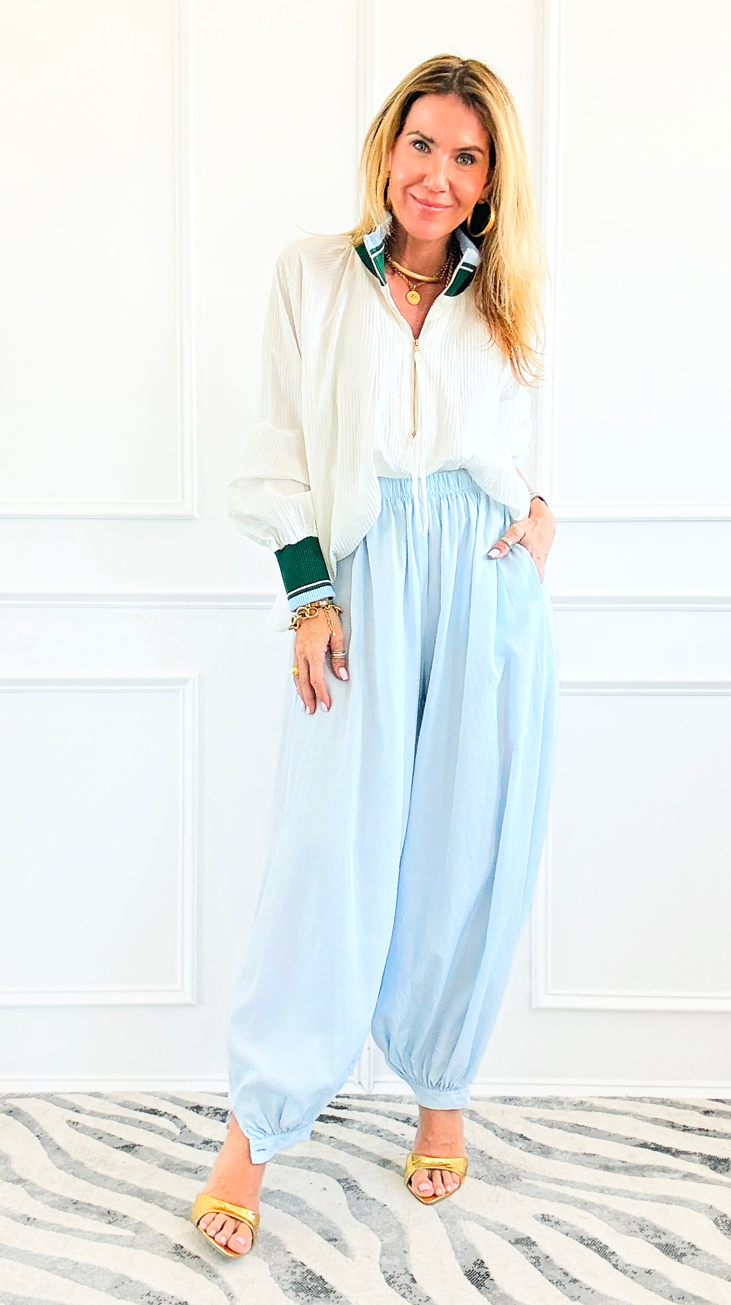 Soft Motion Italian Pants- Sky Blue