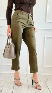 Chino Breeze Trousers - Olive-170 Bottoms-Active Basic-Coastal Bloom Boutique, find the trendiest versions of the popular styles and looks Located in Indialantic, FL