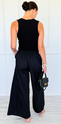 Pocket Glam Italian Flare Leg Pant- Black-100 Pants-TATTOO Z-Coastal Bloom Boutique, find the trendiest versions of the popular styles and looks Located in Indialantic, FL