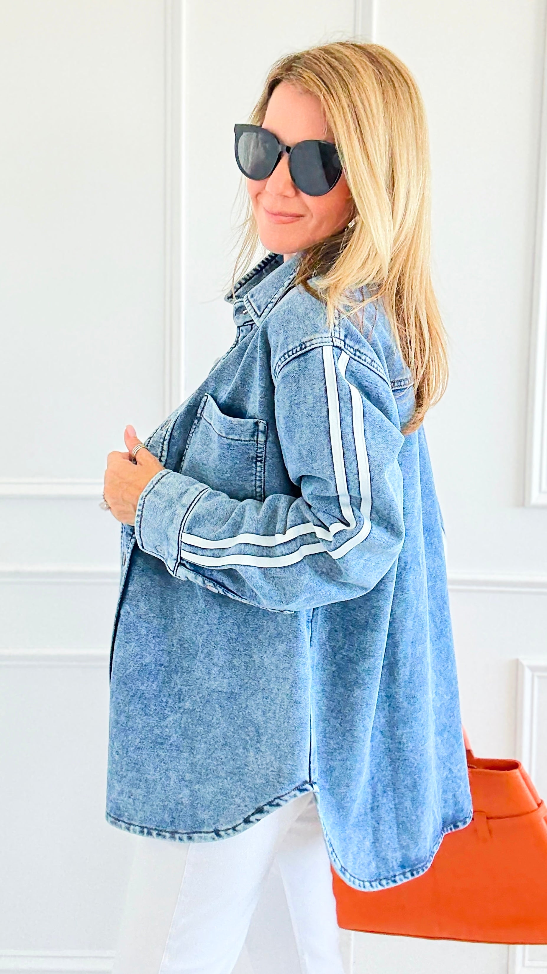 Track the Trends Denim Top-130 Long Sleeve Tops-White Birch-Coastal Bloom Boutique, find the trendiest versions of the popular styles and looks Located in Indialantic, FL