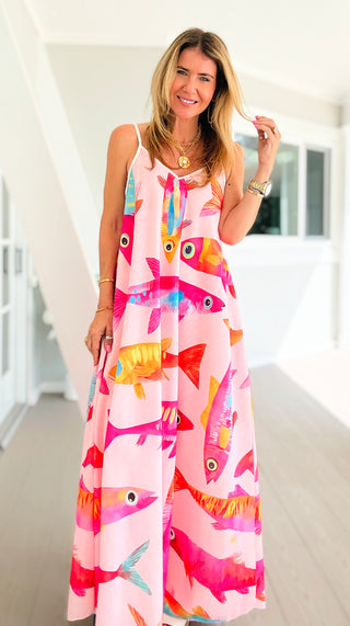 Tropical Fish Slip Italian Dress