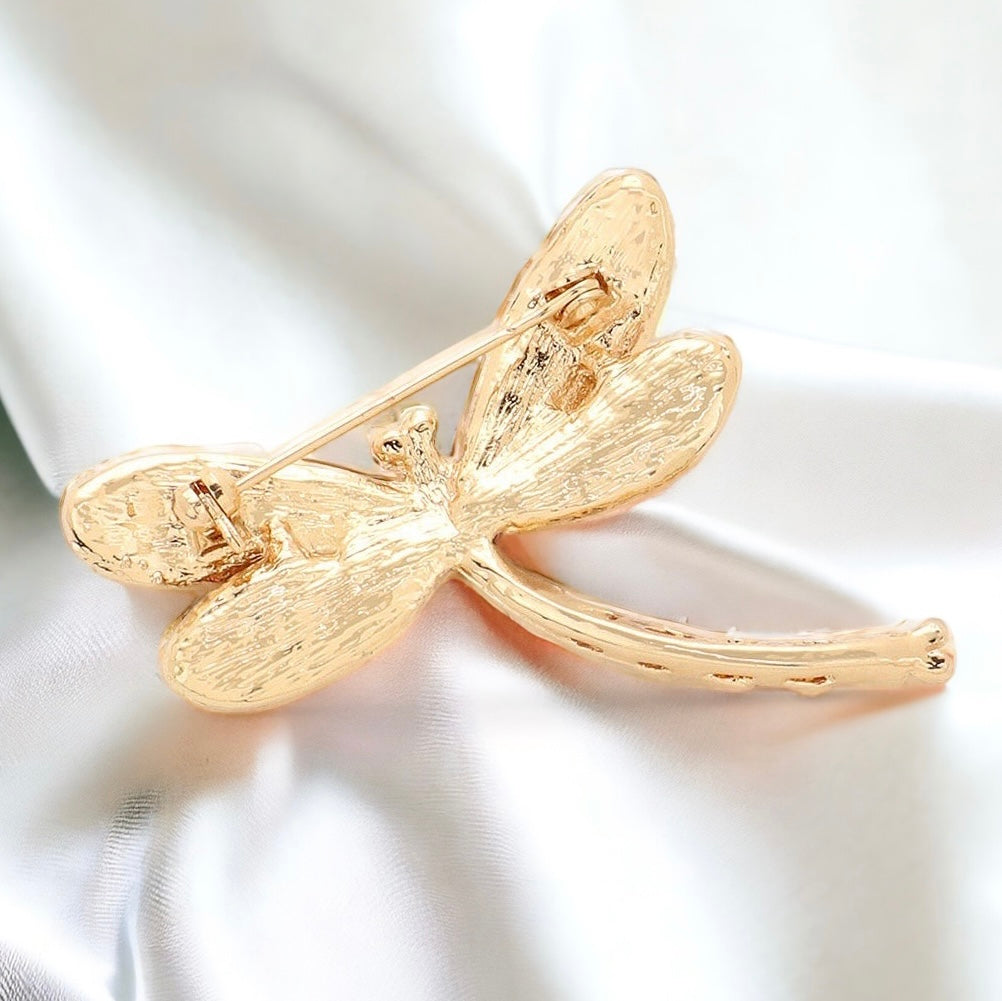 CZ Pink Dragonfly Brooch-230 Jewelry-NYW-Coastal Bloom Boutique, find the trendiest versions of the popular styles and looks Located in Indialantic, FL