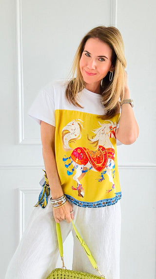 Golden Gallop Italian Top-110 short Sleeve Top-IT UNIQ-Coastal Bloom Boutique, find the trendiest versions of the popular styles and looks Located in Indialantic, FL