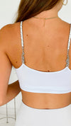 One Size Bra White with Silver Interchangeable Chain Straps-220 Intimates-Strap-its-Coastal Bloom Boutique, find the trendiest versions of the popular styles and looks Located in Indialantic, FL