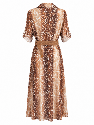 Spotted In Style Belted Italian Dress