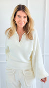Cloud Nine Knit Sweater - Cream-140 Sweaters-Promesa-Coastal Bloom Boutique, find the trendiest versions of the popular styles and looks Located in Indialantic, FL