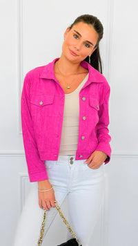 Punchline Snap Front Jacket-160 Jackets-ROUSSEAU-Coastal Bloom Boutique, find the trendiest versions of the popular styles and looks Located in Indialantic, FL
