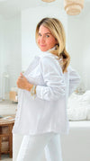 Eileen Fall Shacket - White-160 Jackets-Rosio-Coastal Bloom Boutique, find the trendiest versions of the popular styles and looks Located in Indialantic, FL