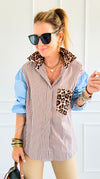 Bold Moves Mixed Italian Shirt-110 Long Sleeve Tops-SEÑORITA C-Coastal Bloom Boutique, find the trendiest versions of the popular styles and looks Located in Indialantic, FL