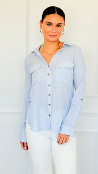 Timeless Lines Fitted Top-130 Long Sleeve Tops-Blu Pepper-Coastal Bloom Boutique, find the trendiest versions of the popular styles and looks Located in Indialantic, FL