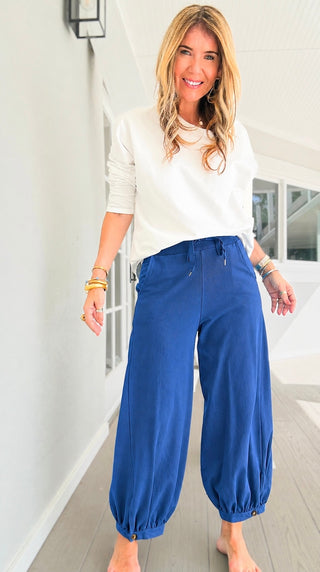 Cancelled Plans Italian Jogger Pant- Cobalt Blue