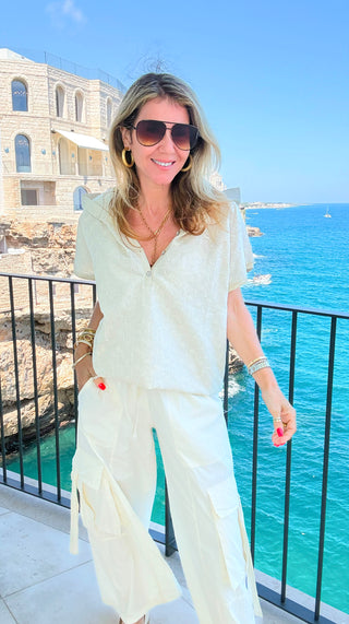Seaside Stroll Hooded Italian Top