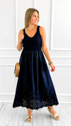 Moonlight Stroll Eyelet Dress-200 Dresses/Jumpsuits/Rompers-Blu Pepper-Coastal Bloom Boutique, find the trendiest versions of the popular styles and looks Located in Indialantic, FL