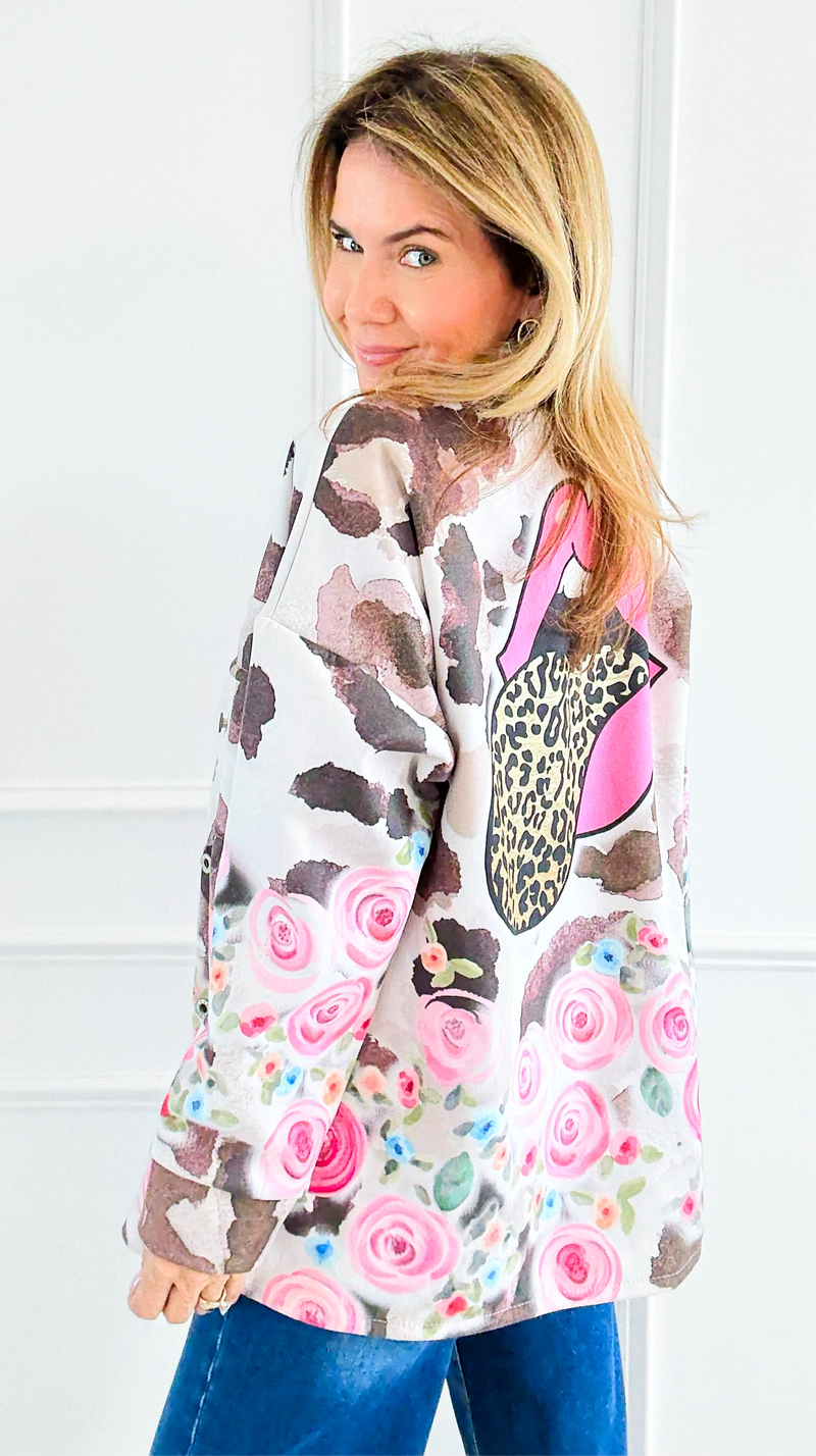 Wild Flowers High Point Italian Jacket-160 Jackets-GI STUDIO-Coastal Bloom Boutique, find the trendiest versions of the popular styles and looks Located in Indialantic, FL