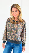 Wild Streak Knit Sweatshirt-130 Long Sleeve Tops-White Birch-Coastal Bloom Boutique, find the trendiest versions of the popular styles and looks Located in Indialantic, FL