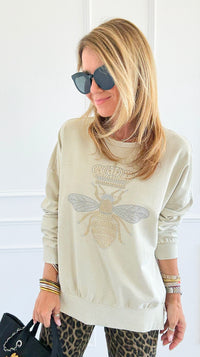 CB Custom - The Royal Hive Sweatshirt-130 Long Sleeve Tops-Blu Pepper / Holly-Coastal Bloom Boutique, find the trendiest versions of the popular styles and looks Located in Indialantic, FL