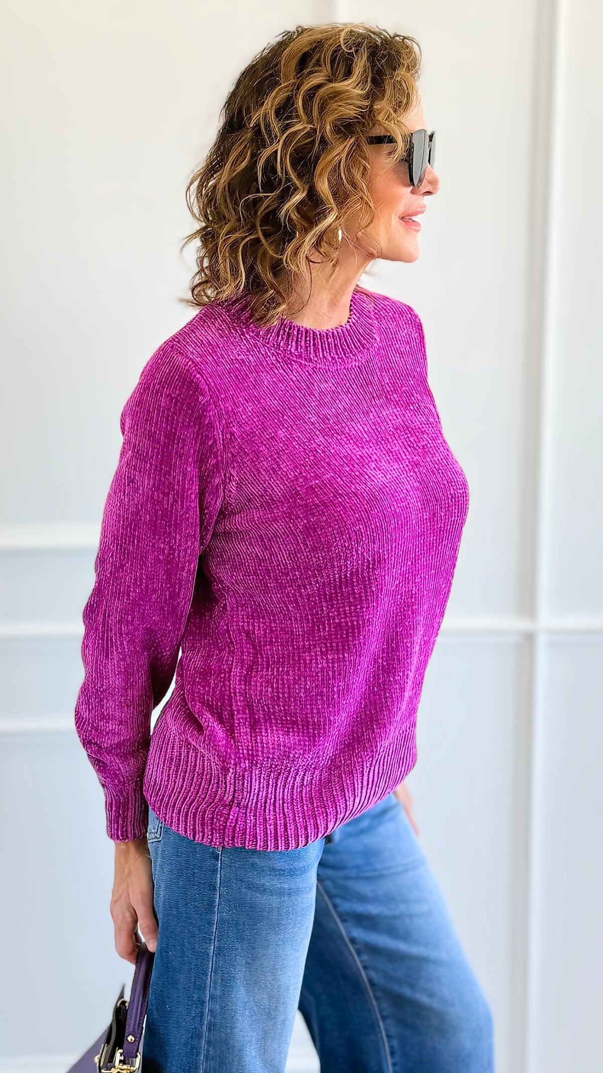 Cuddle Cloud Chenille Sweater-Lt Plum-140 Sweaters-Zenana-Coastal Bloom Boutique, find the trendiest versions of the popular styles and looks Located in Indialantic, FL