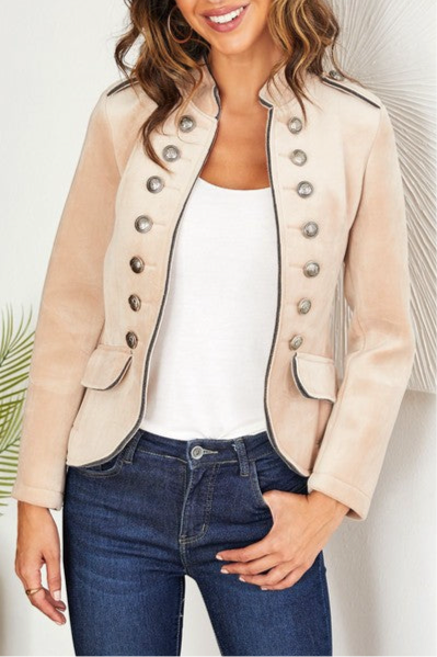 Velvet Sergeant Pepper Jacket - Beige-150 Cardigans/Layers-Venti6-Coastal Bloom Boutique, find the trendiest versions of the popular styles and looks Located in Indialantic, FL