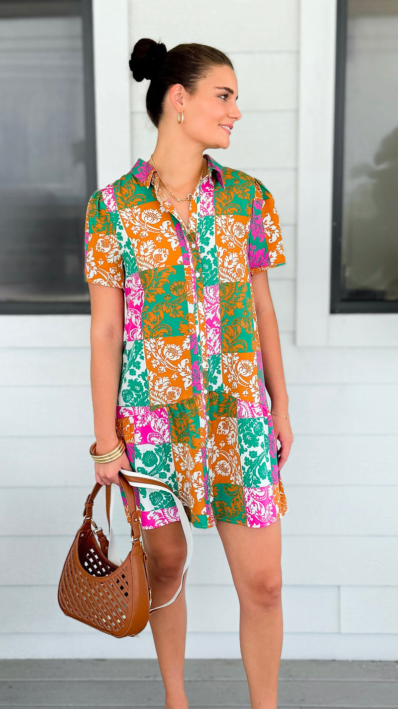 Vibrant Paisley Button Dress-200 Dresses/Jumpsuits/Rompers-VOY-Coastal Bloom Boutique, find the trendiest versions of the popular styles and looks Located in Indialantic, FL