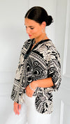 Sketchbook Stroll Popover Top-110 Short Sleeve Tops-GIGIO-Coastal Bloom Boutique, find the trendiest versions of the popular styles and looks Located in Indialantic, FL