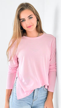 Hung Up Top - Cool Pink-130 Long Sleeve Tops-Mono B-Coastal Bloom Boutique, find the trendiest versions of the popular styles and looks Located in Indialantic, FL