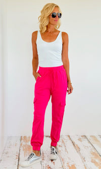 Pockets Jogger Pants - Fuchsia-180 Joggers-oddi-Coastal Bloom Boutique, find the trendiest versions of the popular styles and looks Located in Indialantic, FL