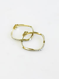 CZ Square Hoops Earring-230 Jewelry-NYC-Coastal Bloom Boutique, find the trendiest versions of the popular styles and looks Located in Indialantic, FL