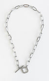 Paper Clip Clover Toggle Necklace-230 Jewelry-NYC-Coastal Bloom Boutique, find the trendiest versions of the popular styles and looks Located in Indialantic, FL