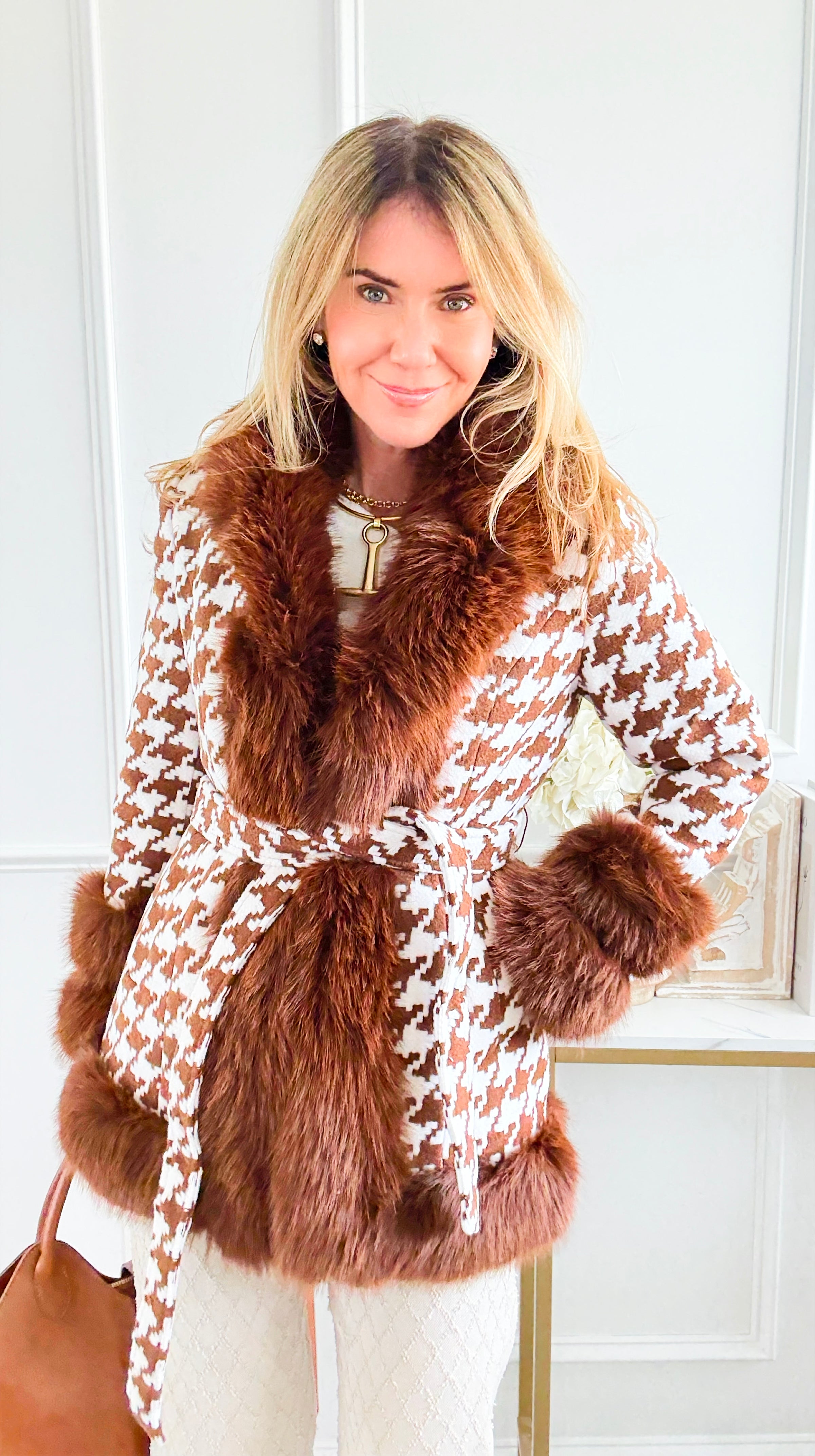 Coco Contrast Faux Fur Coat-160 Jackets-Rousseau-Coastal Bloom Boutique, find the trendiest versions of the popular styles and looks Located in Indialantic, FL