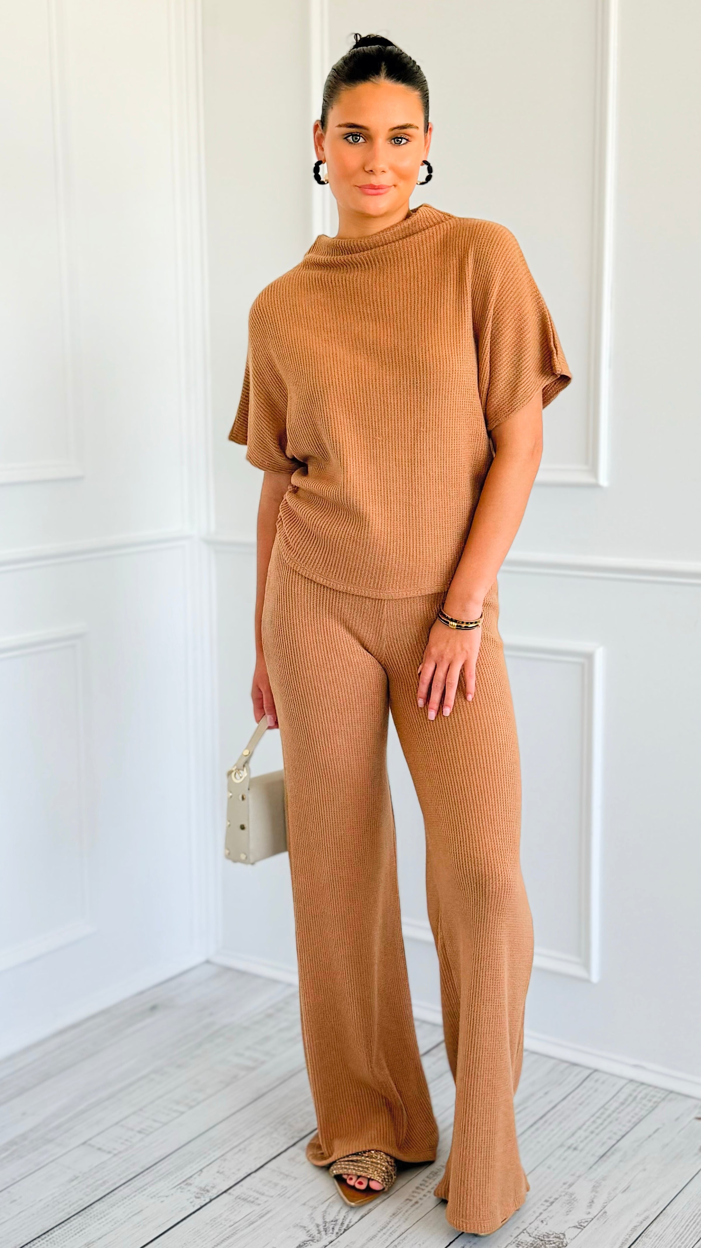 The Art of Staying In Set - Deep Camel-210 Loungewear/Sets-Zenana-Coastal Bloom Boutique, find the trendiest versions of the popular styles and looks Located in Indialantic, FL